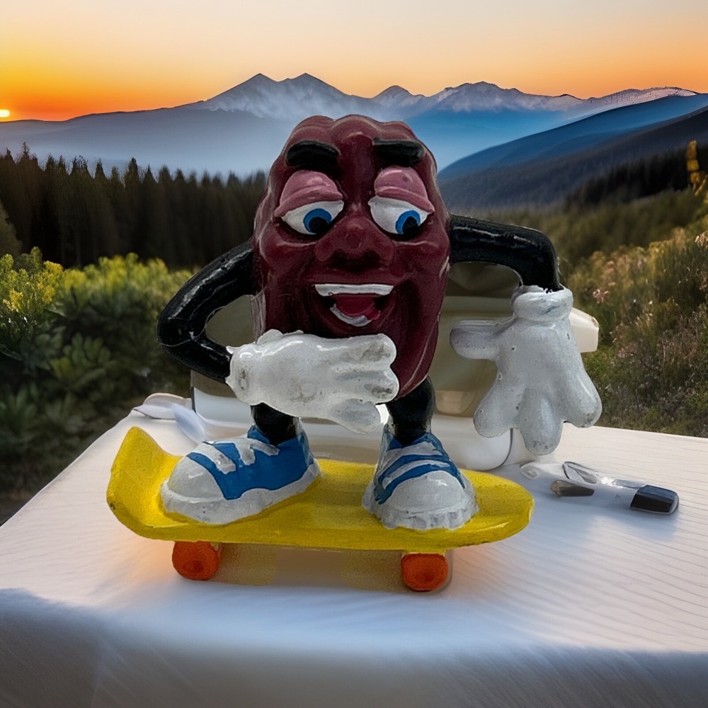 Vintage California Raisin Skateboard Figure, HARDEES, CARLS JR, 1988 Applause‎